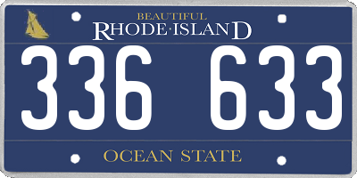 RI license plate 336633