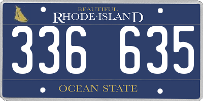 RI license plate 336635