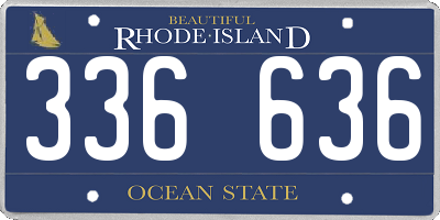 RI license plate 336636