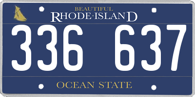 RI license plate 336637