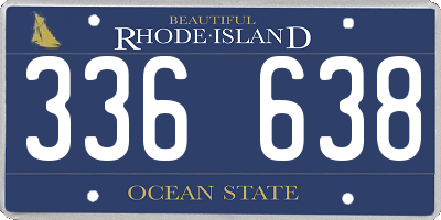 RI license plate 336638