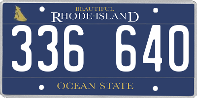 RI license plate 336640