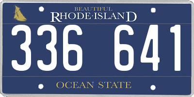 RI license plate 336641