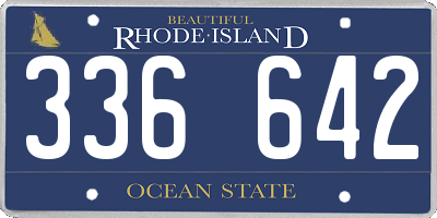 RI license plate 336642