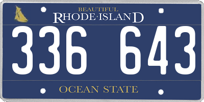 RI license plate 336643
