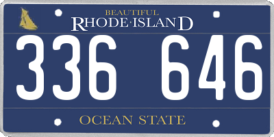 RI license plate 336646