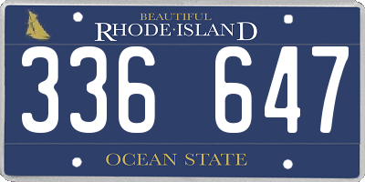RI license plate 336647