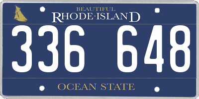 RI license plate 336648