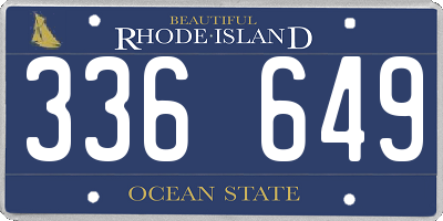 RI license plate 336649