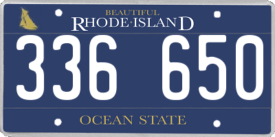 RI license plate 336650