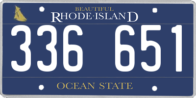 RI license plate 336651