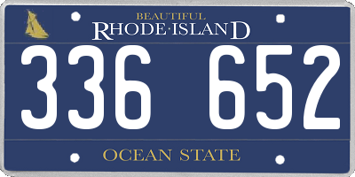 RI license plate 336652