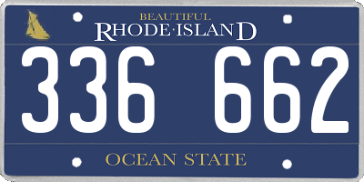RI license plate 336662