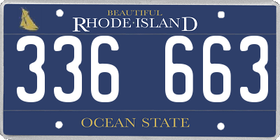 RI license plate 336663