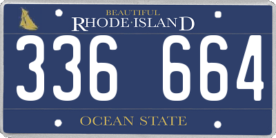 RI license plate 336664