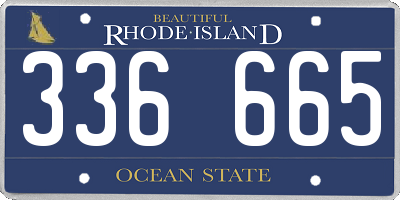 RI license plate 336665