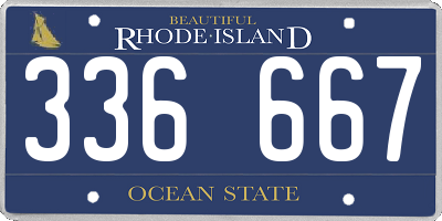 RI license plate 336667