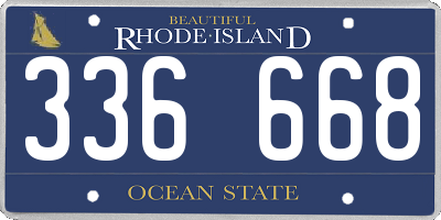 RI license plate 336668