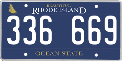 RI license plate 336669
