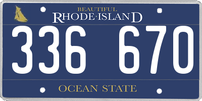 RI license plate 336670