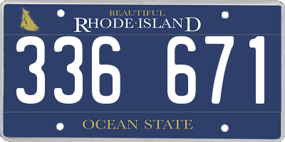 RI license plate 336671