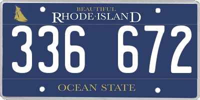 RI license plate 336672