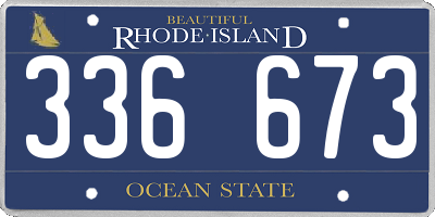 RI license plate 336673