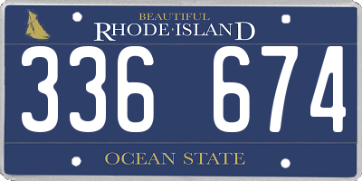 RI license plate 336674