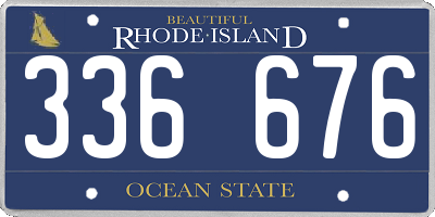 RI license plate 336676