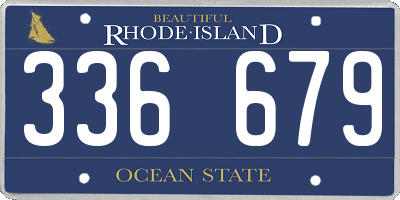 RI license plate 336679