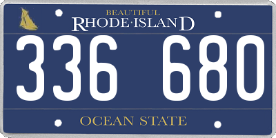 RI license plate 336680