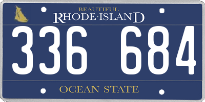 RI license plate 336684