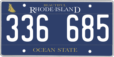 RI license plate 336685