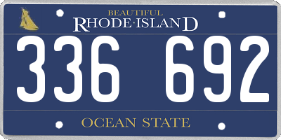 RI license plate 336692