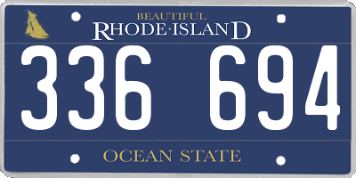 RI license plate 336694