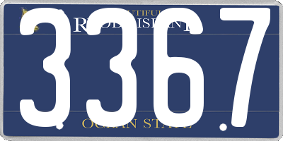 RI license plate 3367
