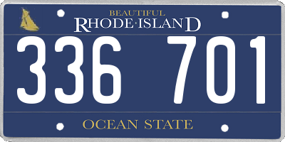 RI license plate 336701