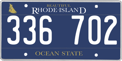 RI license plate 336702