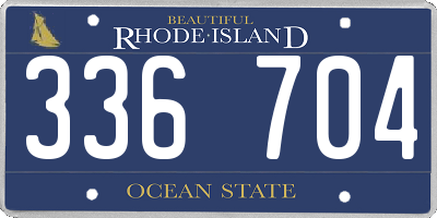 RI license plate 336704
