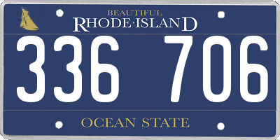 RI license plate 336706