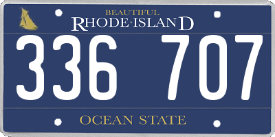 RI license plate 336707