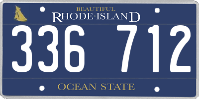 RI license plate 336712