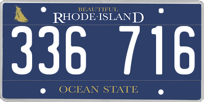 RI license plate 336716