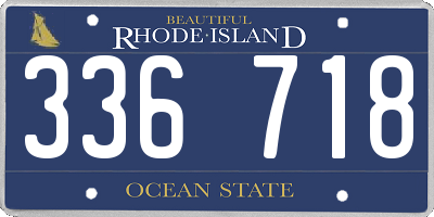 RI license plate 336718