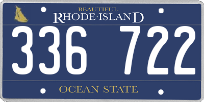 RI license plate 336722