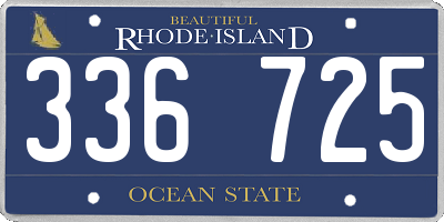 RI license plate 336725