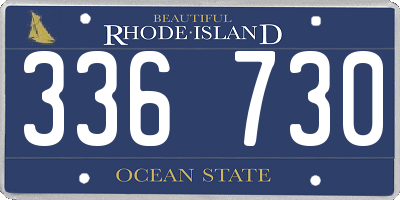 RI license plate 336730