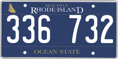 RI license plate 336732