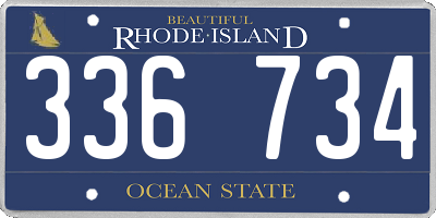 RI license plate 336734