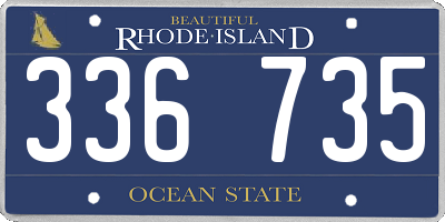 RI license plate 336735